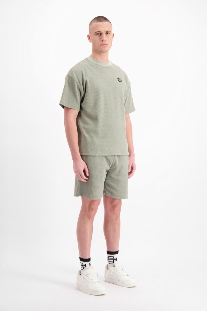 MONOGRAM WAFFLE T SHIRT 1 125 3 34 GREEN